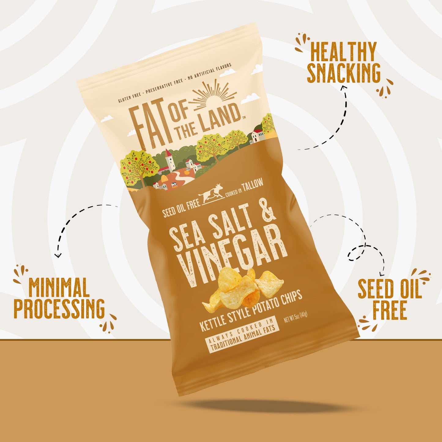Salt & Vinegar Tallow-Cooked Chips- 2 pack
