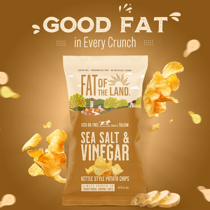 Salt & Vinegar Tallow-Cooked Chips- 4 Pack